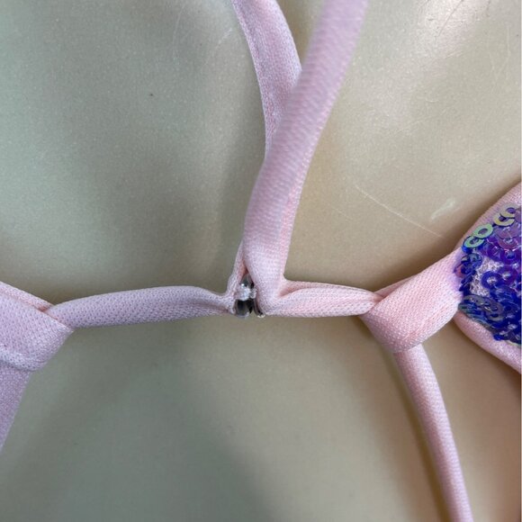 Giffniseti Women’s Pink Sequin Halter Neck Backless Maxi Dress Sz S - New - Picture 7 of 11